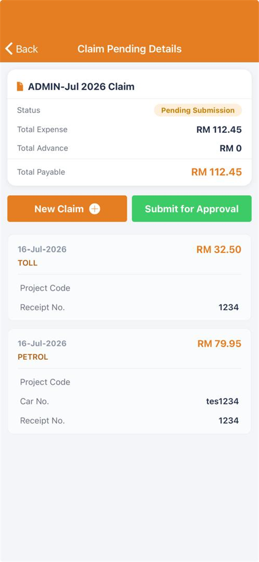 TOTG mobile staff claim by project